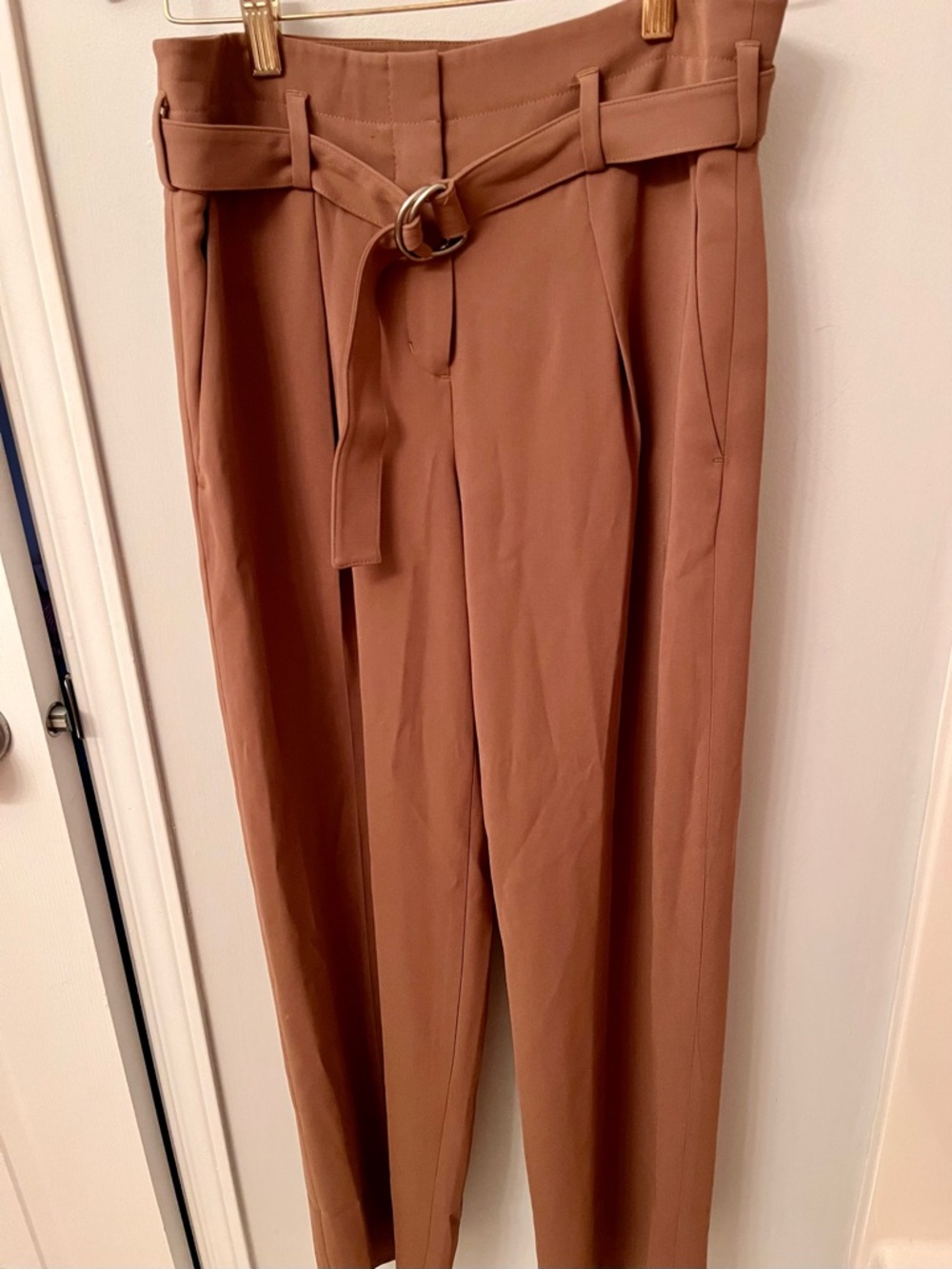 High-Waist Belted Paperbag Trousers - Vintage Aritzia Babaton